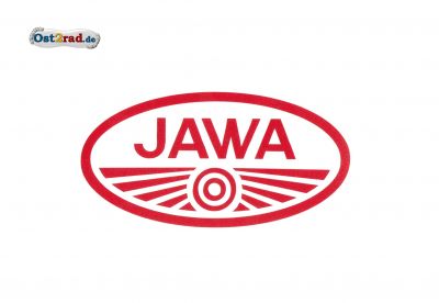 Aufkleber Jawa Logo oval rot groß