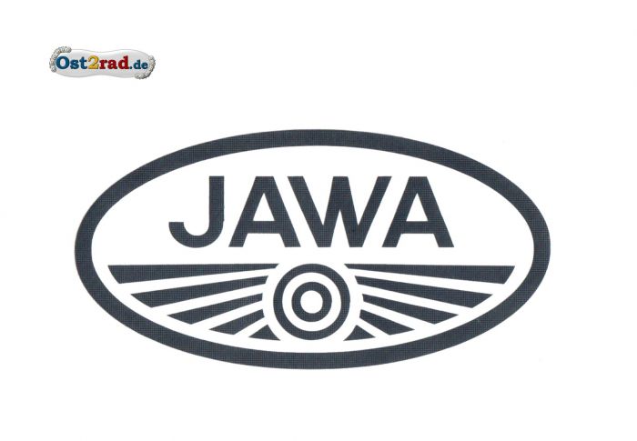 Aufkleber Jawa Logo oval schwarz groß